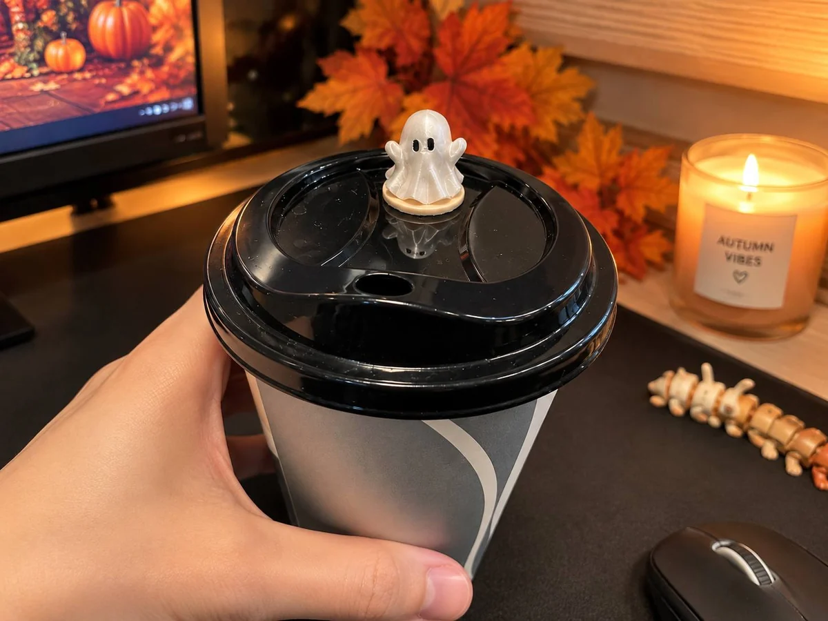 Cute ghost coffee topper